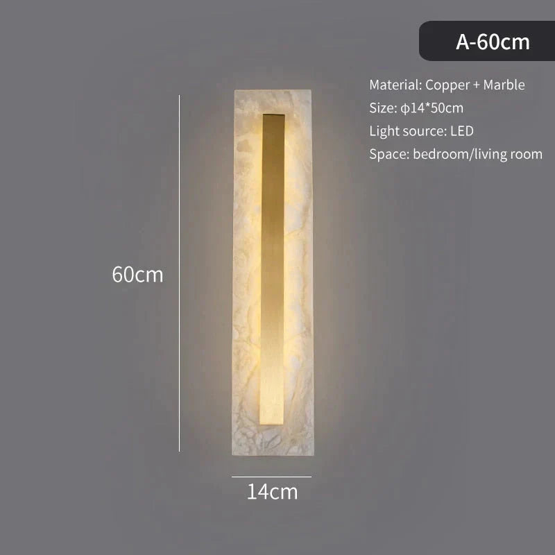 Postmodern Luxury Copper Marble Wall Lamp In Gold Shade For Living Room Restaurant Bedroom Indoor A