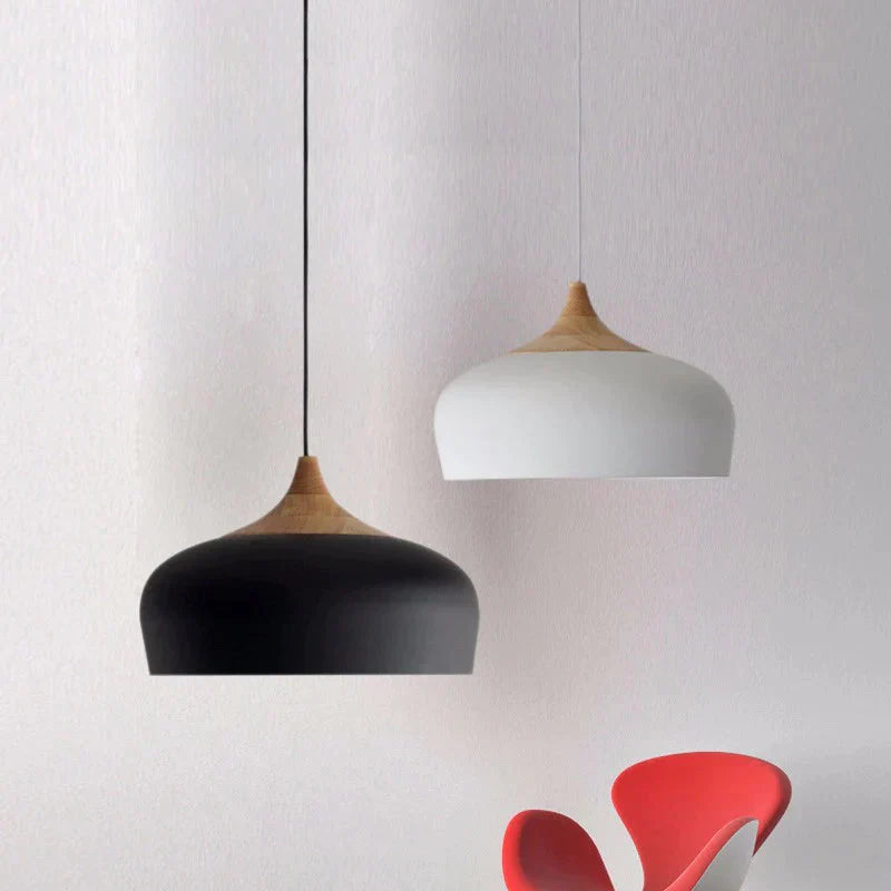 Modern Pendant Light Kitchen Fixtures For Dining Room Wood Black Restaurant Hanging Lamp Bar