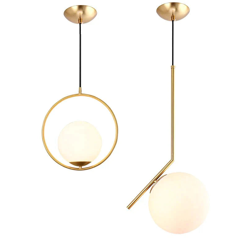 Danish Nordic Modern Round Glass Ball Chandelier For Bedroom Cafe Restaurant Bar Indoor Lighting