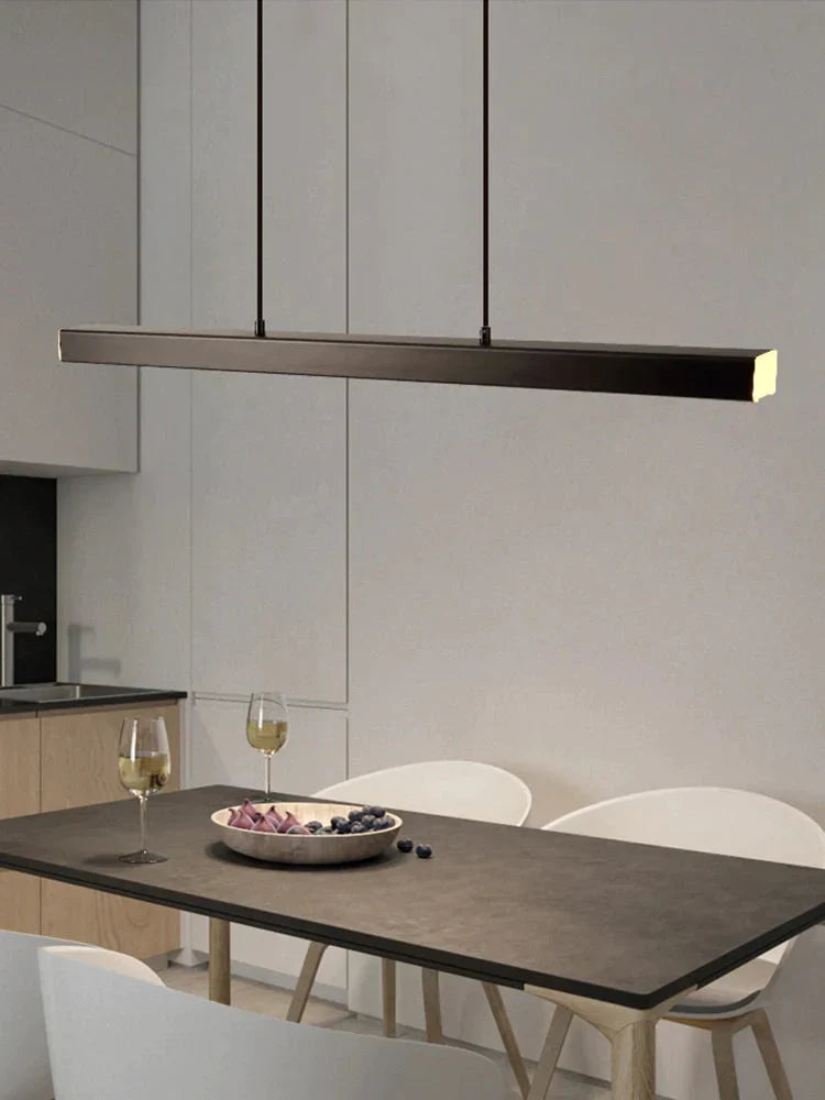 Modern Led Dining Room Chandelier Lighting Nordic Restaurant Long Hanging Lights Office Fixtures