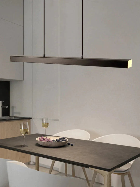 Modern Led Dining Room Chandelier Lighting Nordic Restaurant Long Hanging Lights Office Fixtures