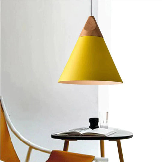 Nordic Combined Bar Real Wood Pendant Lights Multicolor Aluminum Lamp Shade Lamps For Dining Room