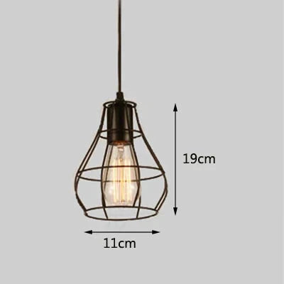 Retro Industrial Geometric Black Led Iron Pendant Lights Indoor Lighting Corridor Restaurant