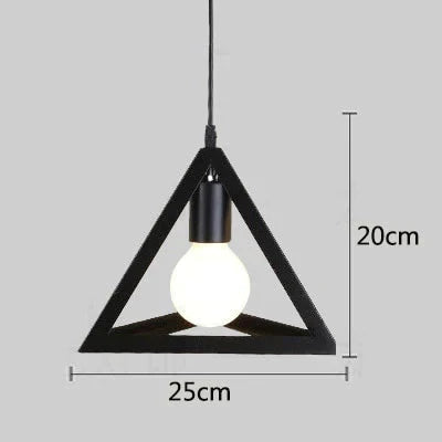 Retro Industrial Geometric Black Led Iron Pendant Lights Indoor Lighting Corridor Restaurant