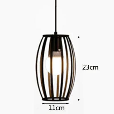 Retro Industrial Geometric Black Led Iron Pendant Lights Indoor Lighting Corridor Restaurant