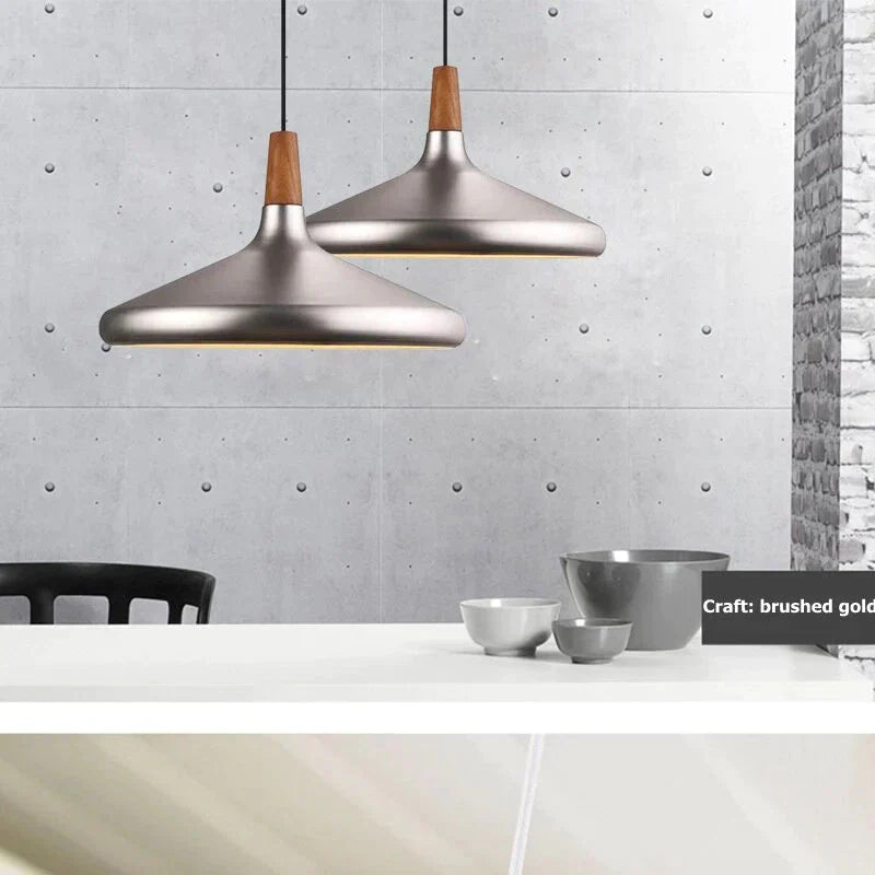 Brushed Gold/Silver Modern Pendant Lights Industrial Kitchen Lamp Shade Light For Dining Room