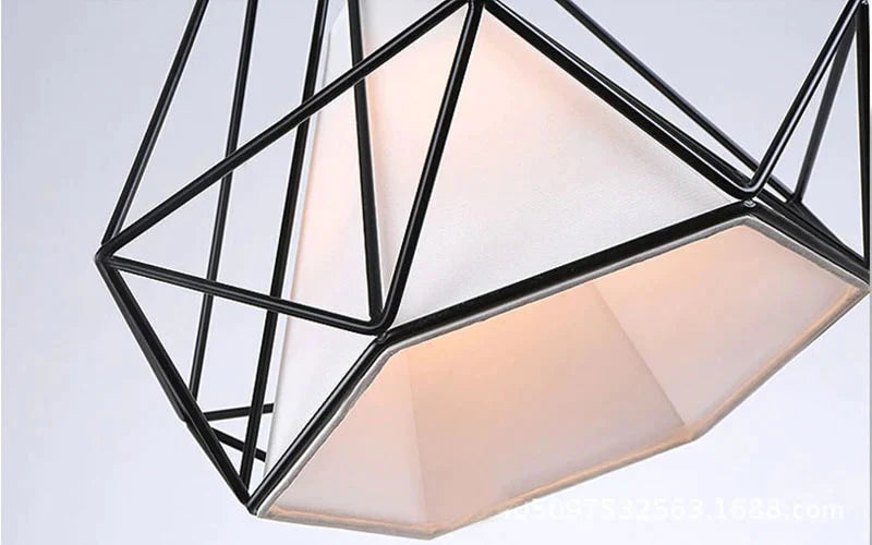 Modern Iron Painted Industrial Chandeliers E27 Diamond Chandelier Led Lighting For Living Room