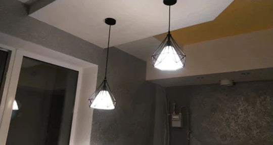 Modern Iron Painted Industrial Chandeliers E27 Diamond Chandelier Led Lighting For Living Room