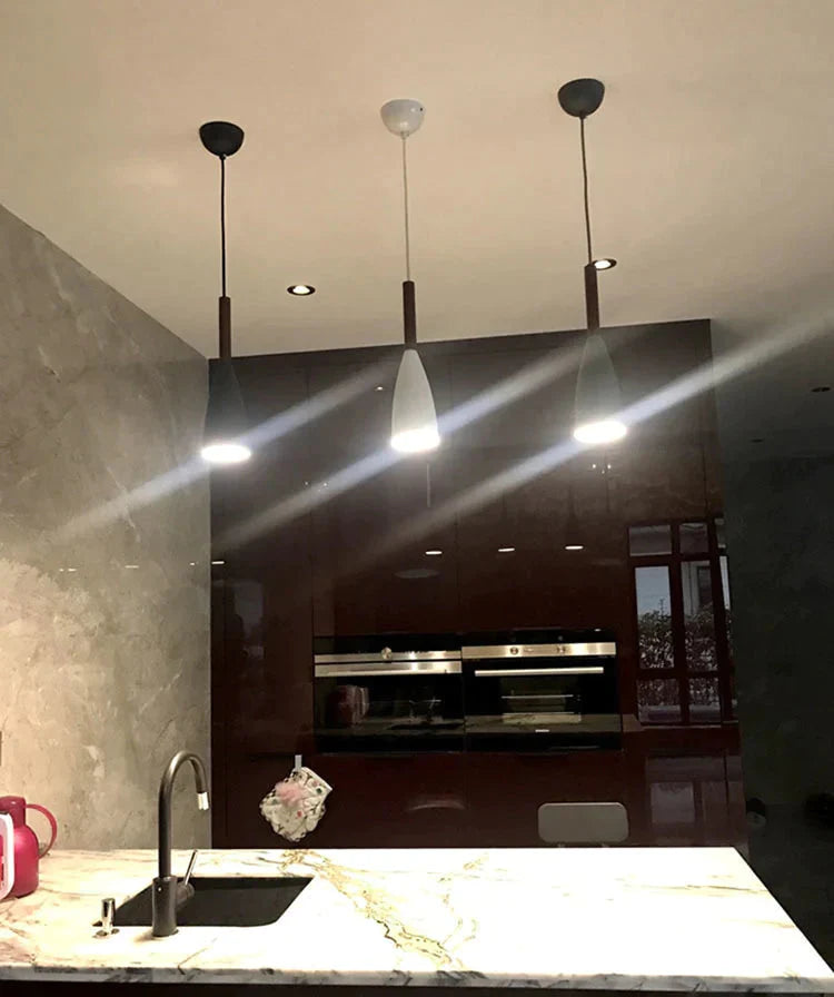 Nordic Minimalism Droplight E27 Aluminum Wood Pendant Lights Home Restaurant Decor Lighting Lamp