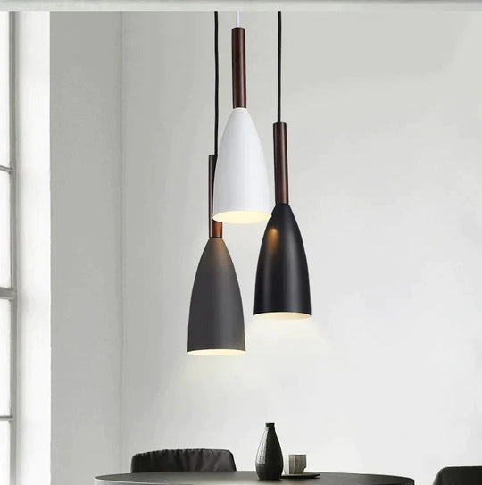 Nordic Minimalism Droplight E27 Aluminum Wood Pendant Lights Home Restaurant Decor Lighting Lamp