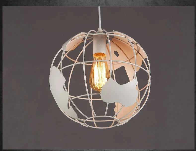 Nordic Led Globe Pendant Lamp Iron Black / White Cafe Living Room Bar Office Ceiling Children