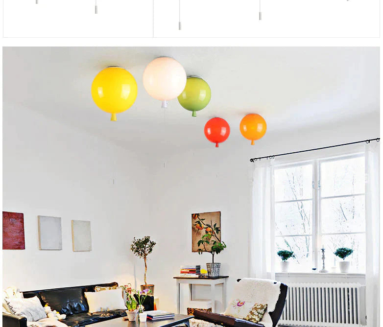 Dia 25Cm 6 Colors Balloon Acrylic Pendant Light Fixture Home Deco Bedroom Children Room E27 Energy