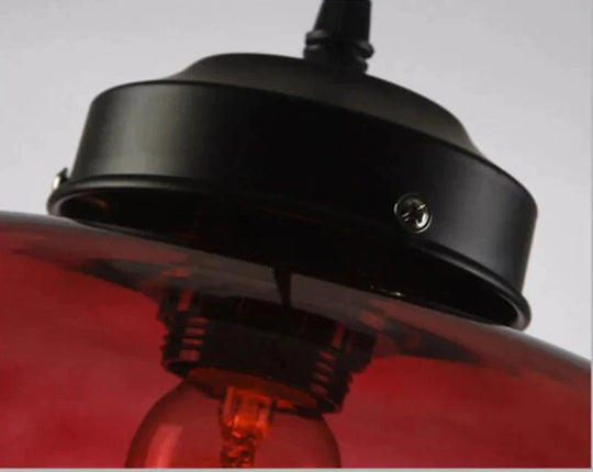 Nordic Modern Colorful Glass Bowl Pendant Lights E27 Loft Hanging Lamps For Kitchen Living Room