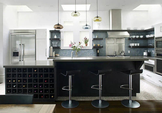 Nordic Modern Colorful Glass Bowl Pendant Lights E27 Loft Hanging Lamps For Kitchen Living Room
