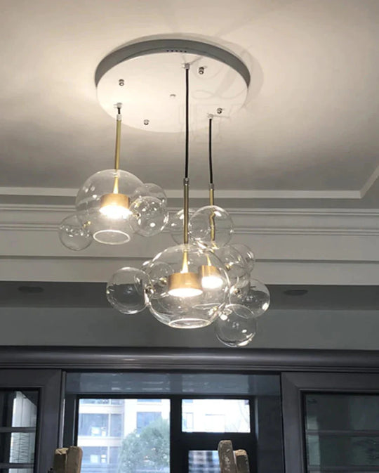 Clear Glass Ball Living Room Chandeliers Art Deco Bubble Lamp Shades Chandelier Modern Indoor