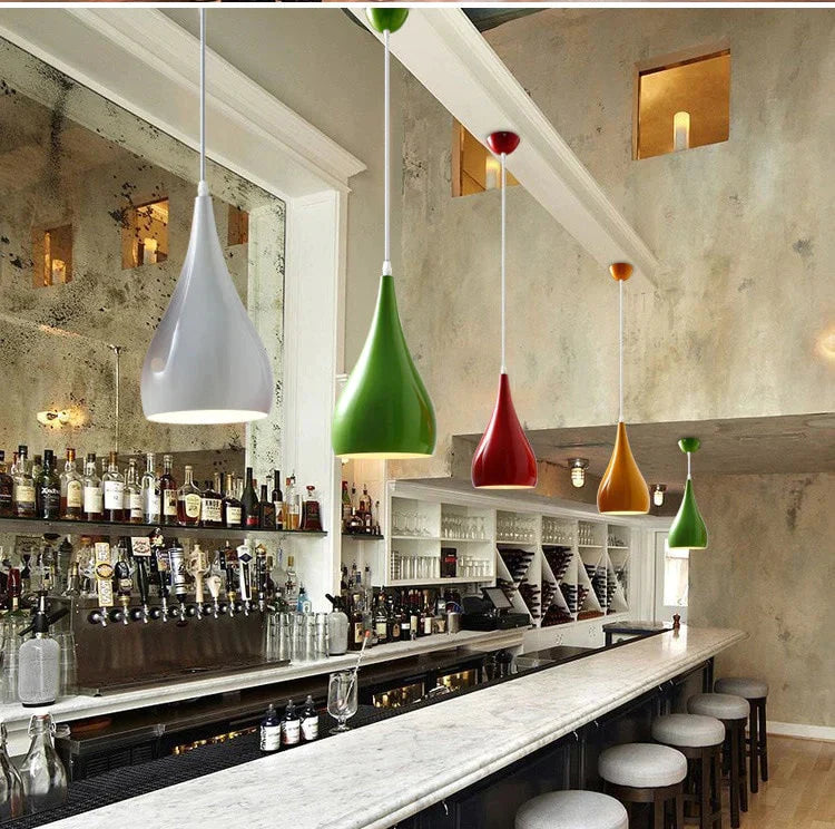 American Style Pendant Lamp Dia 15 *28Cm Kitchen Light Length 85Cm Aluminum/ Chrome 7 - Colors