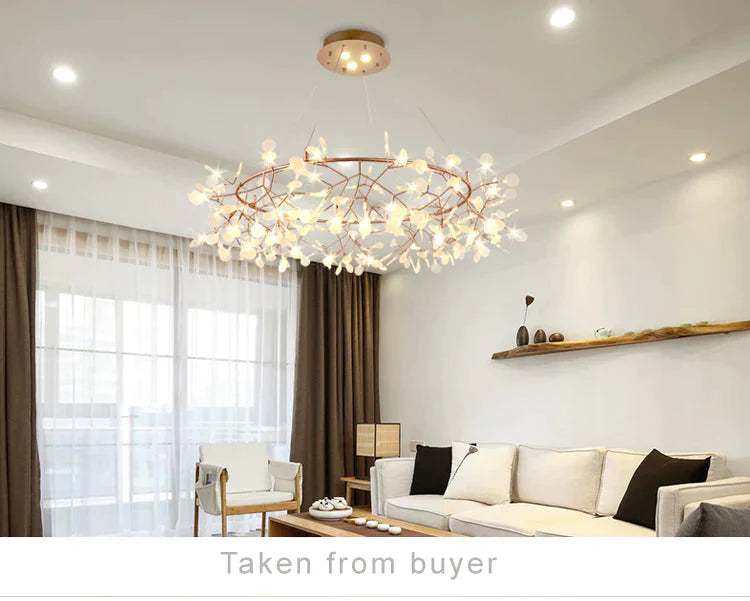 Art Decorative Olive Branch Pendant Europe Style Led Hanging Lights Leaves Foyer Parlor Lobby Cafe