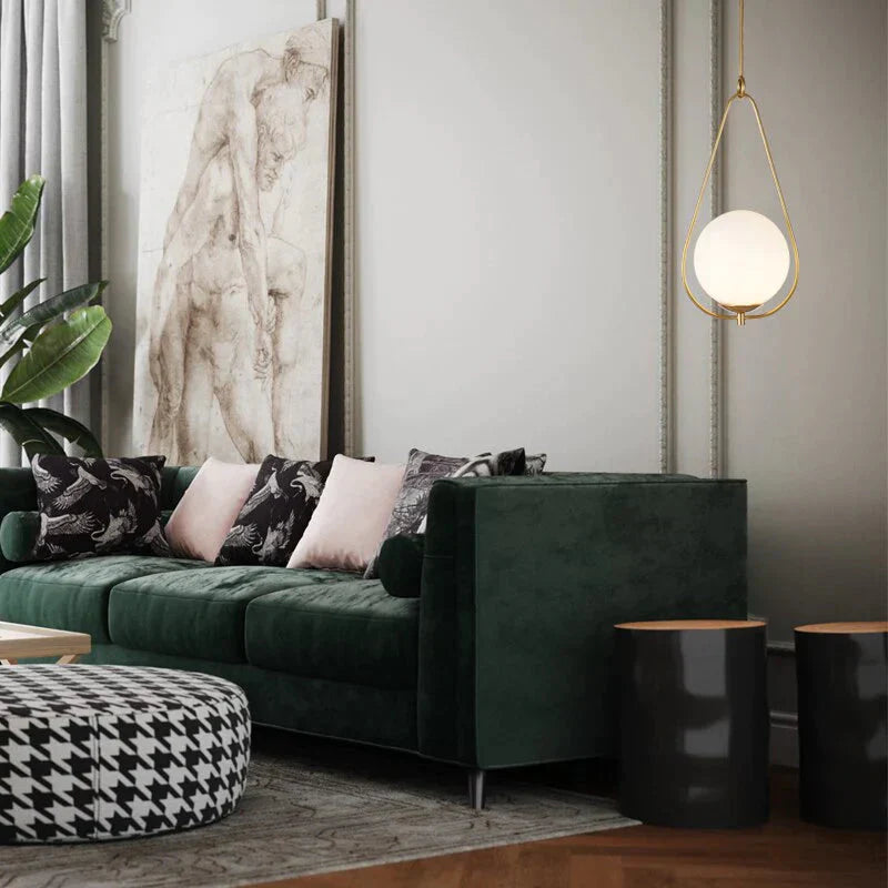 Danish Nordic Modern Round Glass Ball Chandelier For Bedroom Cafe Restaurant Bar Indoor Lighting