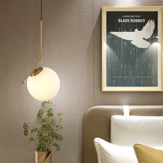 Danish Nordic Modern Round Glass Ball Chandelier For Bedroom Cafe Restaurant Bar Indoor Lighting