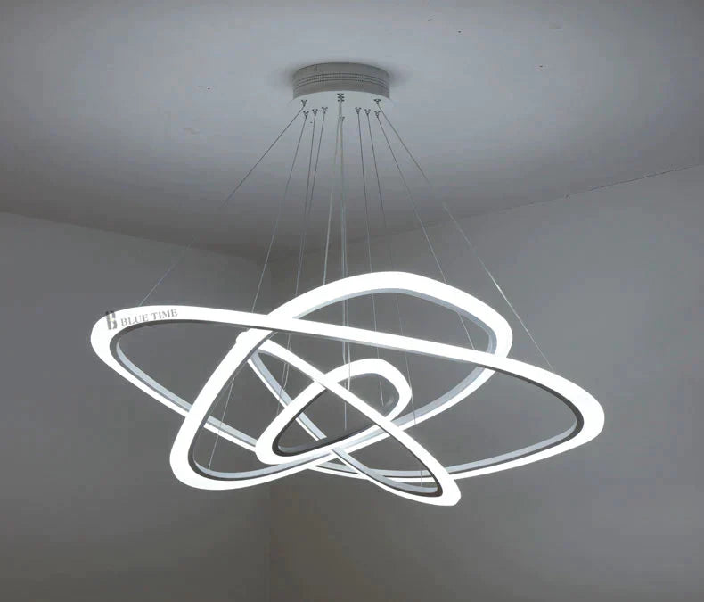 Black&White Modern Led Pendant Light For Living Room Bedroom Dining Lustre Acrylic Cricles Led