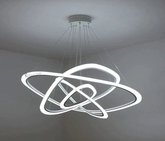 Black&White Modern Led Pendant Light For Living Room Bedroom Dining Lustre Acrylic Cricles Led
