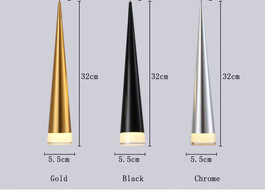 Simple Led Pendant Lights 5W Modern Conical Lamps Aluminum Hand Lighting Dining - Room Bar