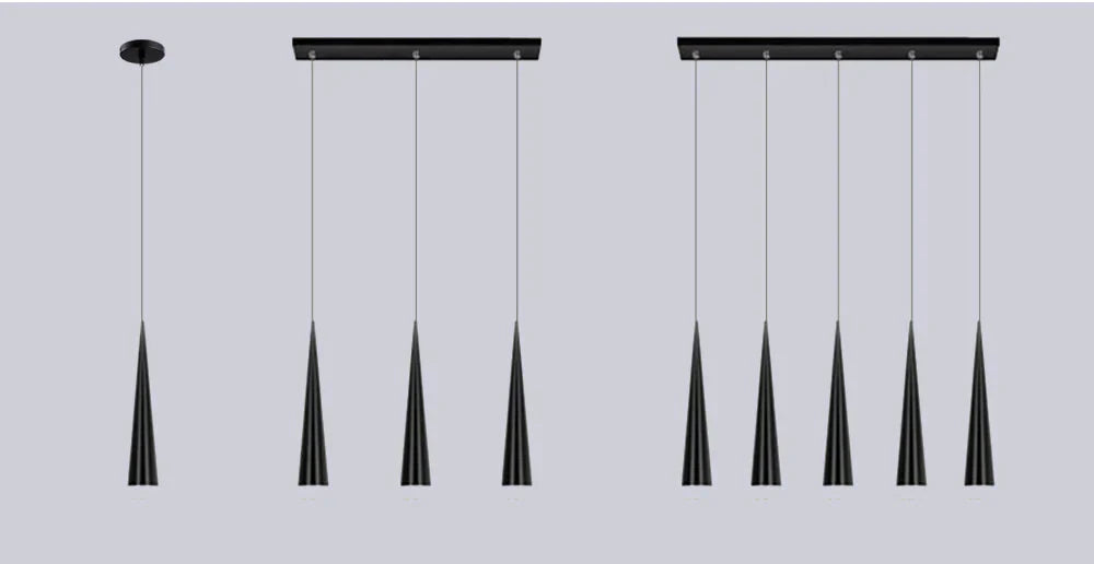Simple Led Pendant Lights 5W Modern Conical Lamps Aluminum Hand Lighting Dining - Room Bar