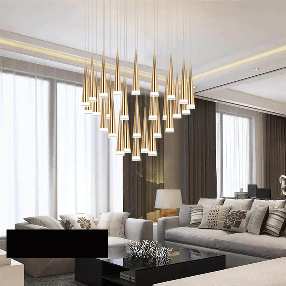 Led Stair Pendant Lights Modren Villa Indoor Lighting Hanglamp Shop Window Lamps 3/5/7/10/12/15