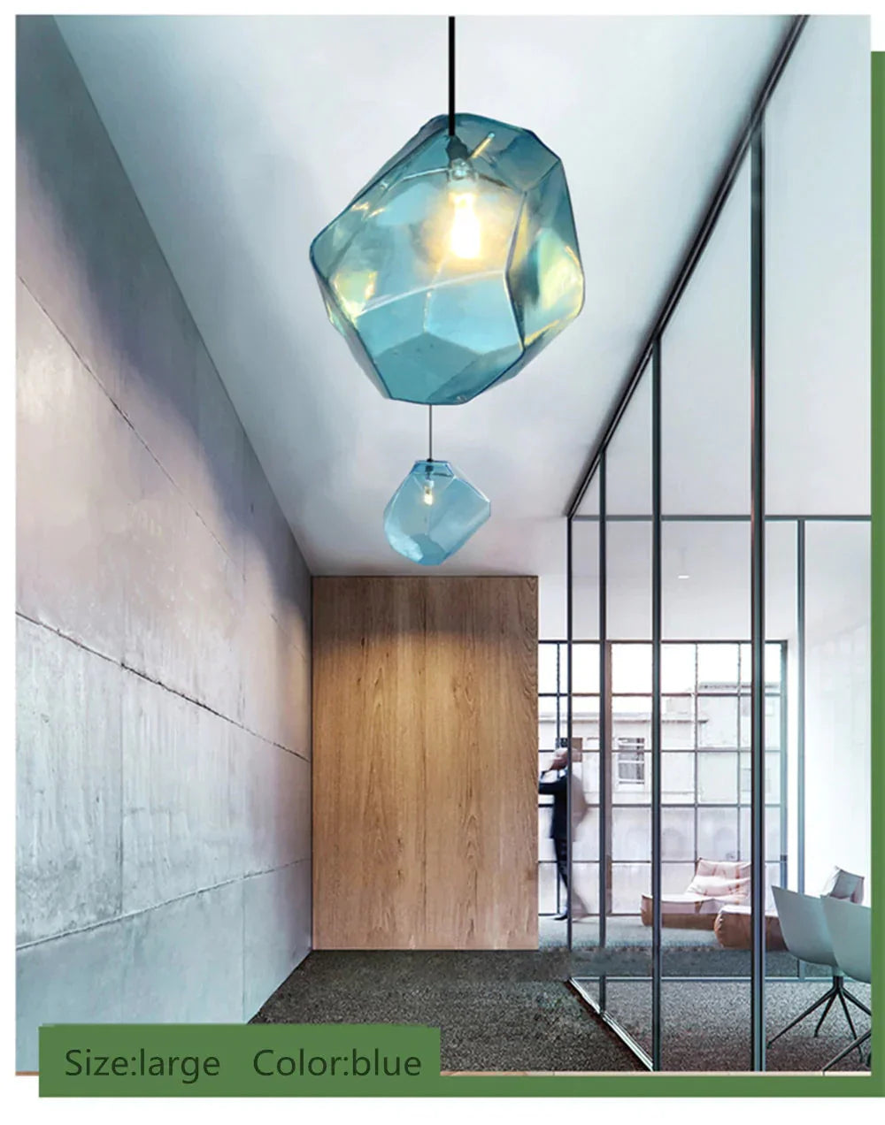 Simple Stone Glass Pendant Light Colorful Indoor G4 Led Lamp The Restaurant Dining Room Bar Cafe