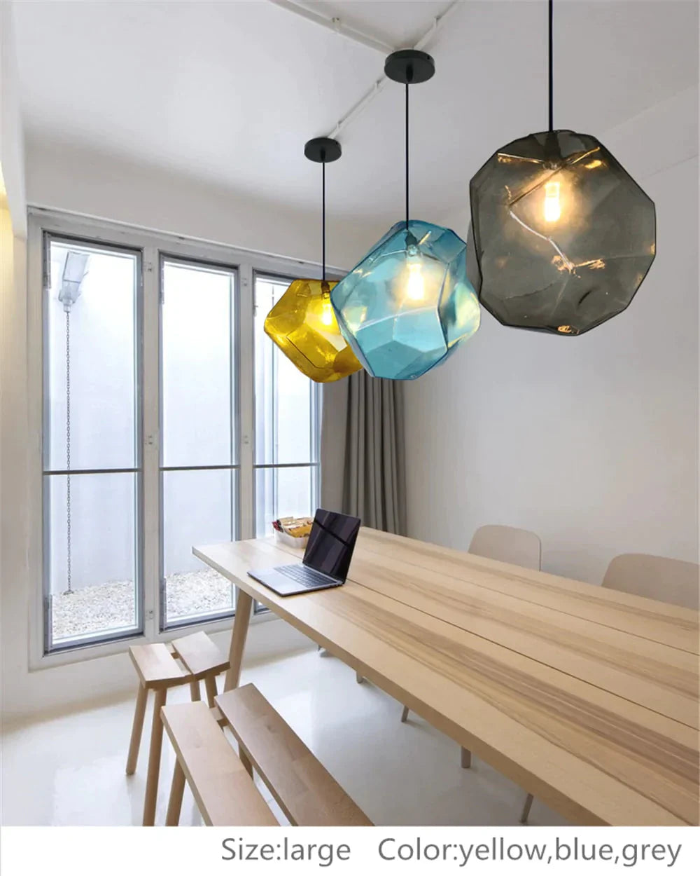 Simple Stone Glass Pendant Light Colorful Indoor G4 Led Lamp The Restaurant Dining Room Bar Cafe
