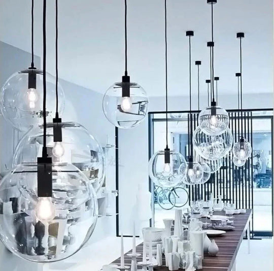Transparent Glass Ball Lamp Restaurant Bar Modern Minimalist Single Head Personality Creative