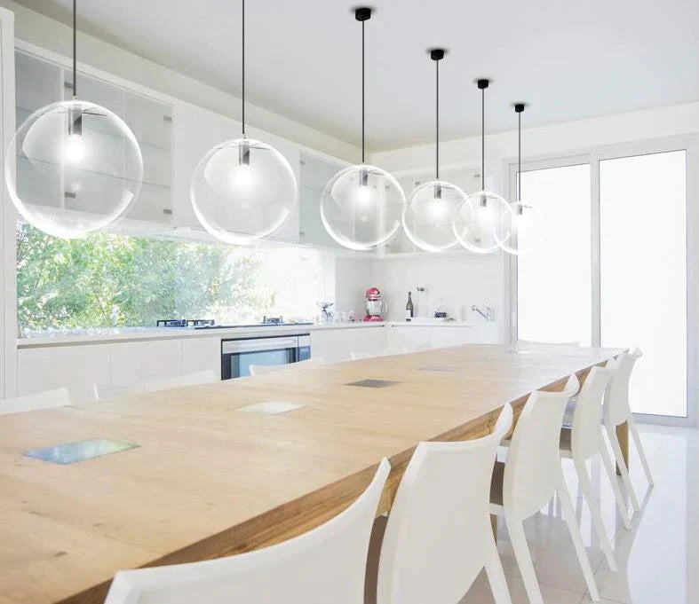 Transparent Glass Ball Lamp Restaurant Bar Modern Minimalist Single Head Personality Creative