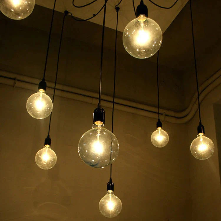 Mordern Nordic Retro Edison Bulb Light Chandelier Vintage Loft Antique Adjustable Diy Art Spider