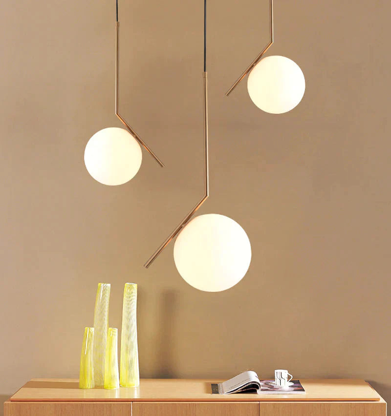 1 Pc Nordic Style Pendant Lights Milky White Glassshade Modern Minimalist Led Lamps For Dining Room