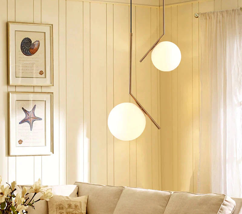 1 Pc Nordic Style Pendant Lights Milky White Glassshade Modern Minimalist Led Lamps For Dining Room