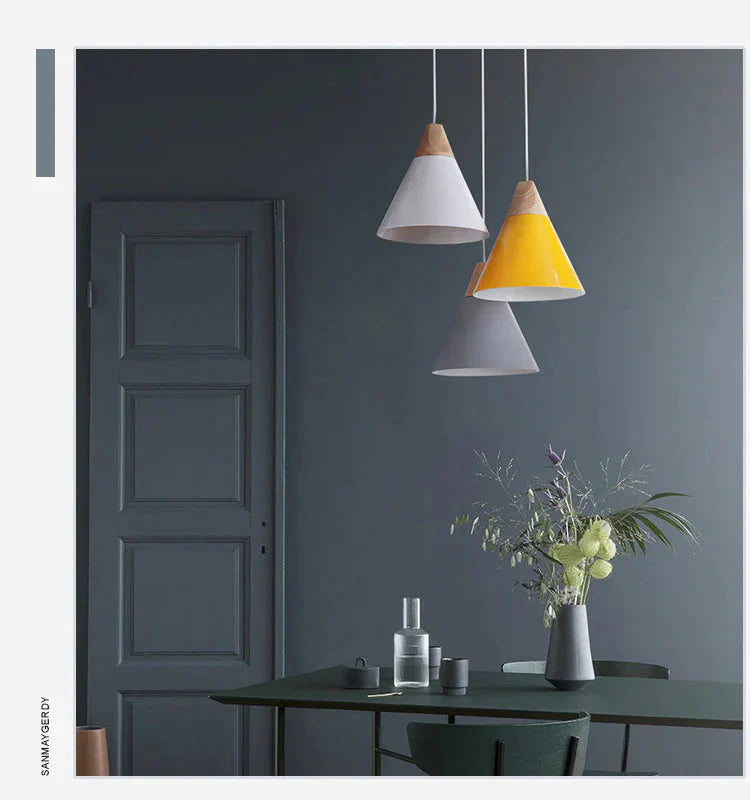 Pendant Lights Modern Wood Lamp Nordic Light For Cafe Restaurant Bedroom Hanglamp Kitchen Colorful