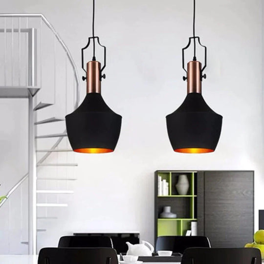 Retro Industrial Chandelier Light Black Metal Shade Housing Kitchen Restaurant Bar Cafe Led Pendant