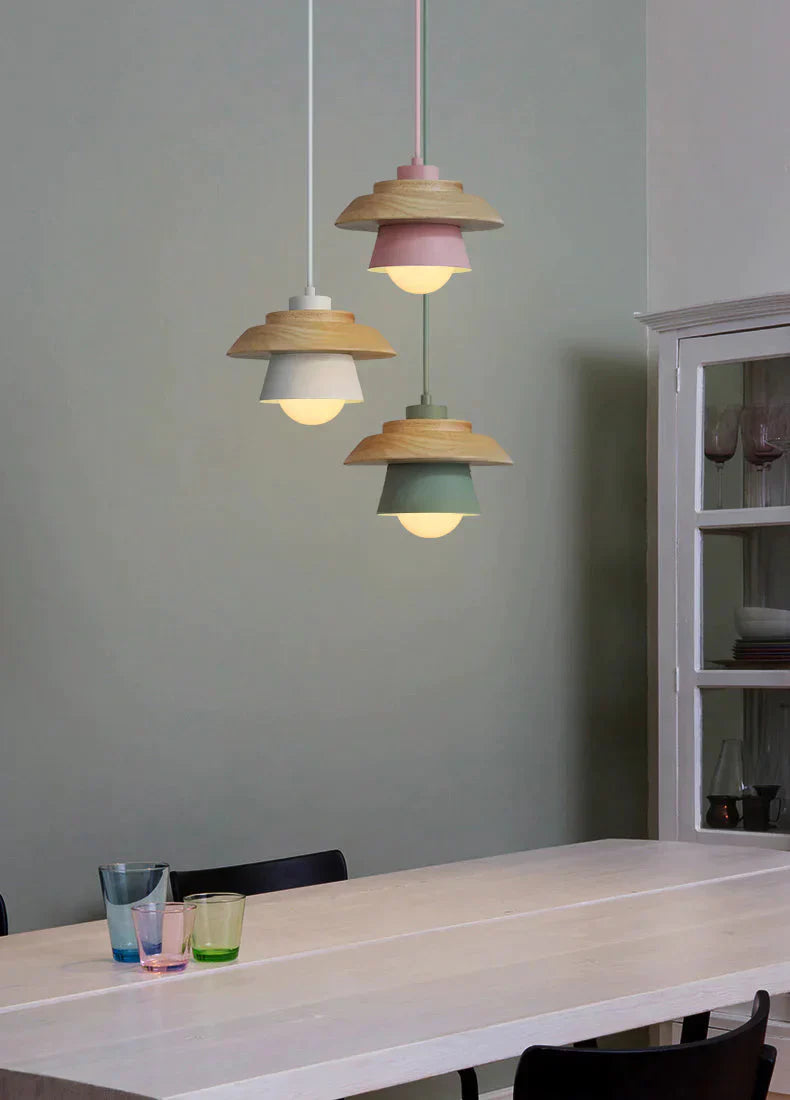The Nordic Modern Minimalist Bedroom Small Chandelier Iron Wood Bowl Hall Creative Personality