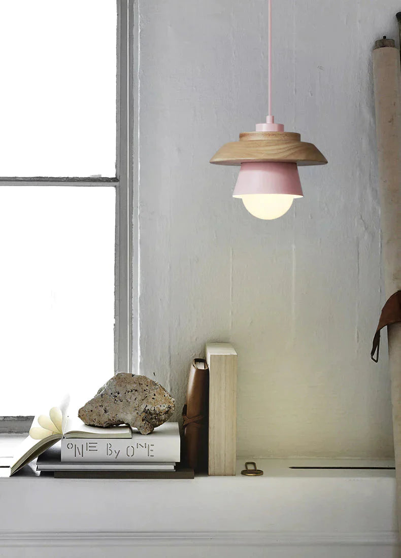 The Nordic Modern Minimalist Bedroom Small Chandelier Iron Wood Bowl Hall Creative Personality