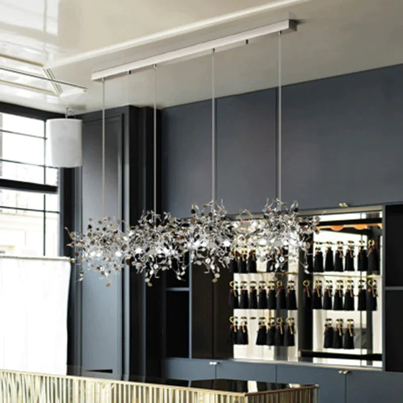 Postmodern Individual G9 Leaf Pendant Light Industrial Lamp Metal Hanging Lights Loft Suspension