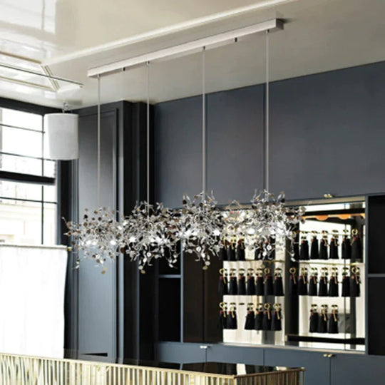Postmodern Individual G9 Leaf Pendant Light Industrial Lamp Metal Hanging Lights Loft Suspension