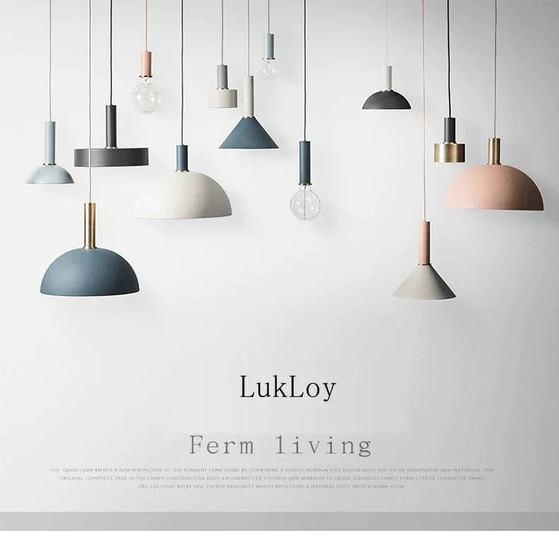 Denmark Style Led Pendant Light Metal Lamp Bedroom Cafe Hanging Drop Lighting Studio Office Parlor