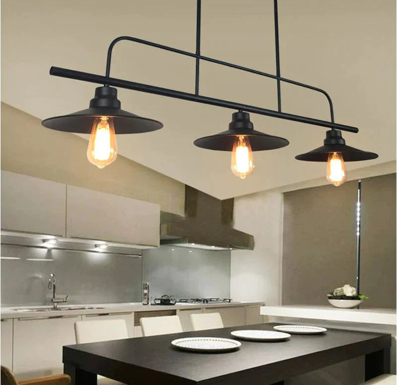 Nordic Retro Industrial Style Wrought Iron Chandelier American E27 Lamp Bar Restaurant Cafe