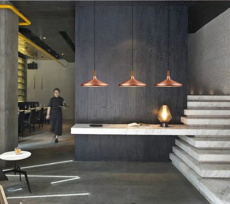 Brushed Gold/Silver Modern Pendant Lights Industrial Kitchen Lamp Shade Light For Dining Room