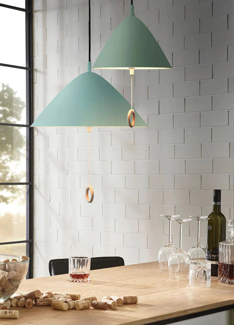 Colorful Bedside Pendant Light Pull Control Kitchen Lighting Fixture Hanging Lamp Modern Nordic