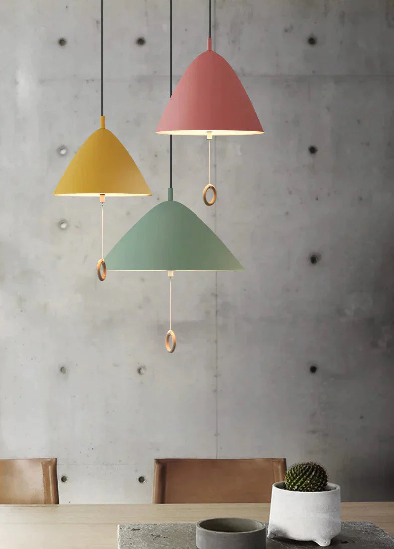 Colorful Bedside Pendant Light Pull Control Kitchen Lighting Fixture Hanging Lamp Modern Nordic