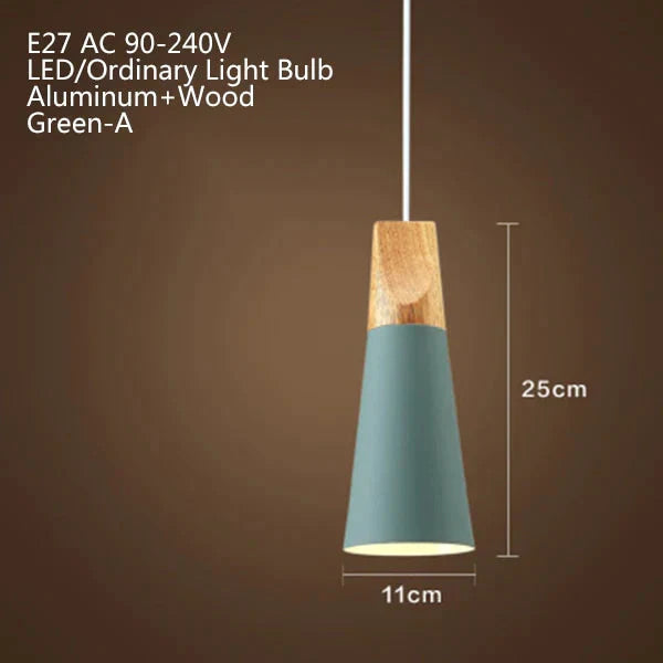 Nordic Modern Macaron Combination Wooden Pendant Lamp Loft Restaurant Cafe Decoration Light Bedroom
