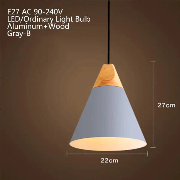 Nordic Modern Macaron Combination Wooden Pendant Lamp Loft Restaurant Cafe Decoration Light Bedroom