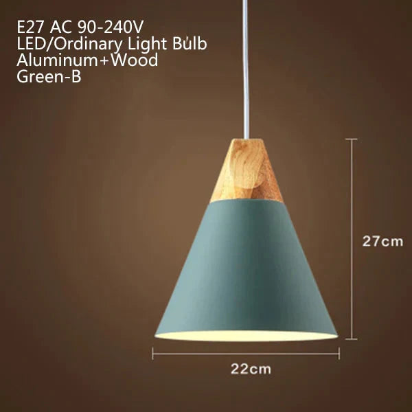 Nordic Modern Macaron Combination Wooden Pendant Lamp Loft Restaurant Cafe Decoration Light Bedroom