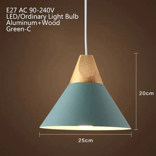 Nordic Modern Macaron Combination Wooden Pendant Lamp Loft Restaurant Cafe Decoration Light Bedroom